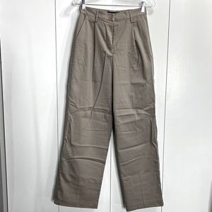 Aeropostale taupe high waisted pleated front wide leg tailored pants. Worn once!